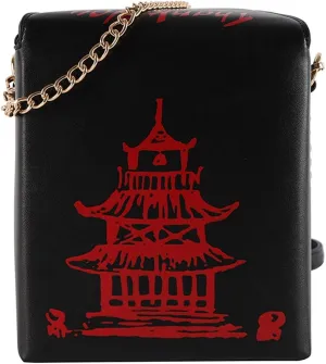 Chinese Takeout Box Style Shoulder Bag PU Leather Crossbody Bags for Women