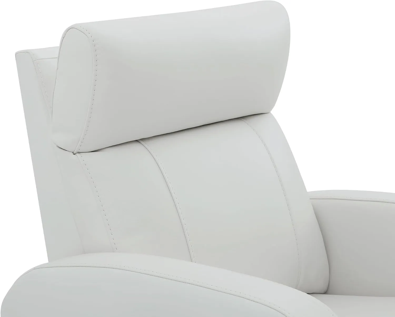 CHITA Genuine Leather Power Swivel Glider Recliner Chair, FSC Certified Double Layer Backrest Truck Armrest Recliner Chair Sofa for Living Room-White