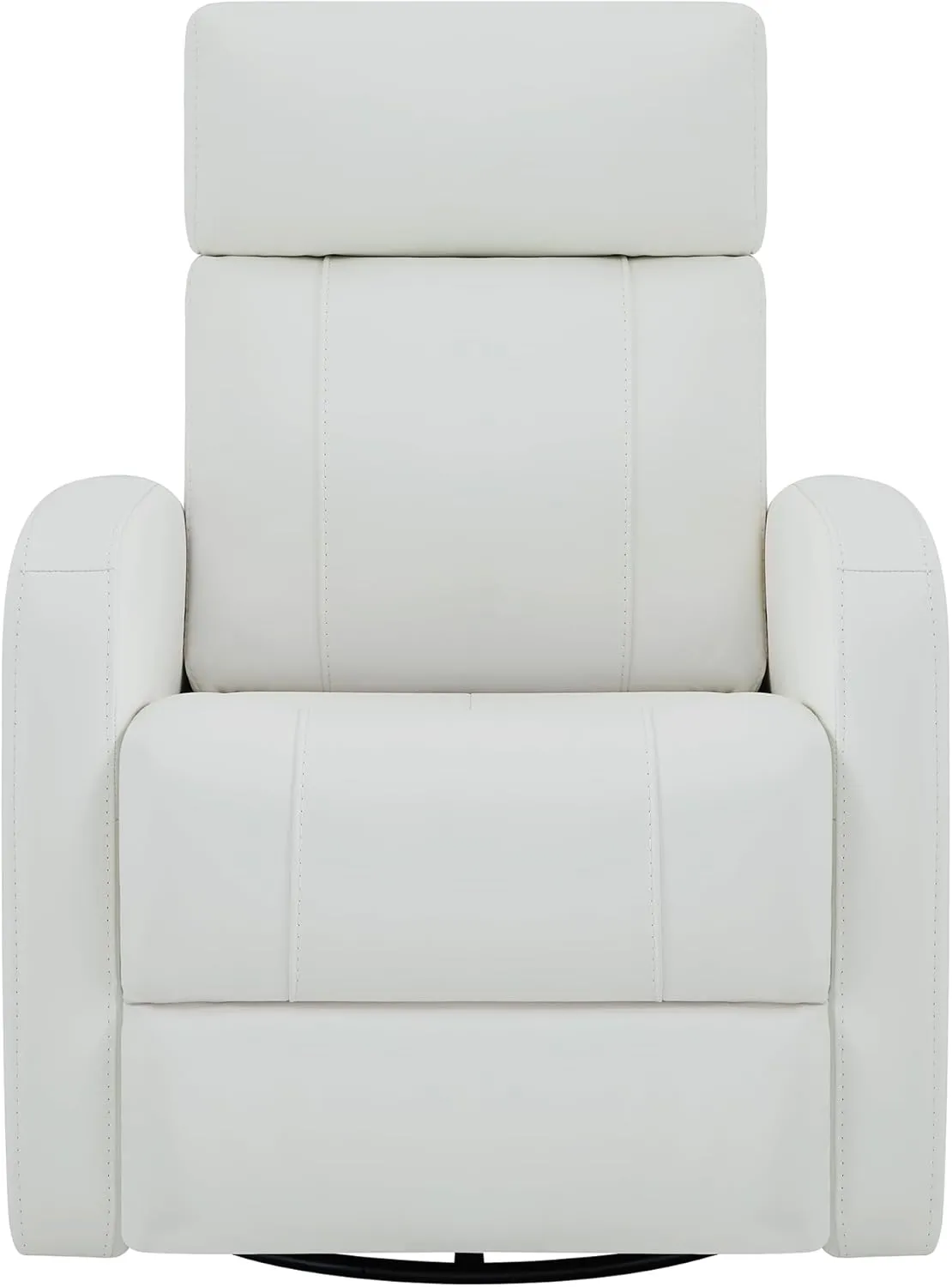 CHITA Genuine Leather Power Swivel Glider Recliner Chair, FSC Certified Double Layer Backrest Truck Armrest Recliner Chair Sofa for Living Room-White