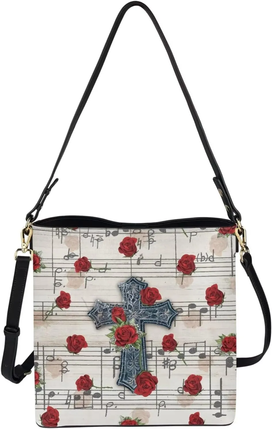 Christian Tote Bags for Women, God Quotes Leather Handbags Bucket Bags, PU Leather Bible Church Bag Satchel Hobo
