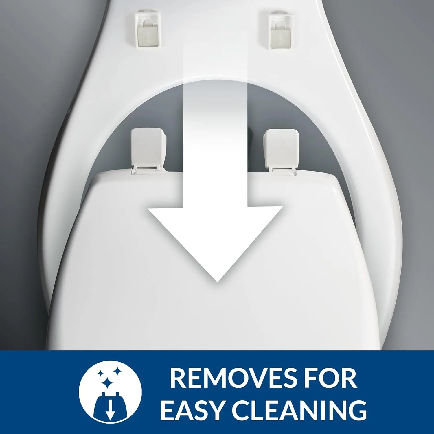 CHURCH Toilet Seat, Easy Clean Hinges Release for Deep Cleans, Durable Enameled Wood Seat, Elongated, White