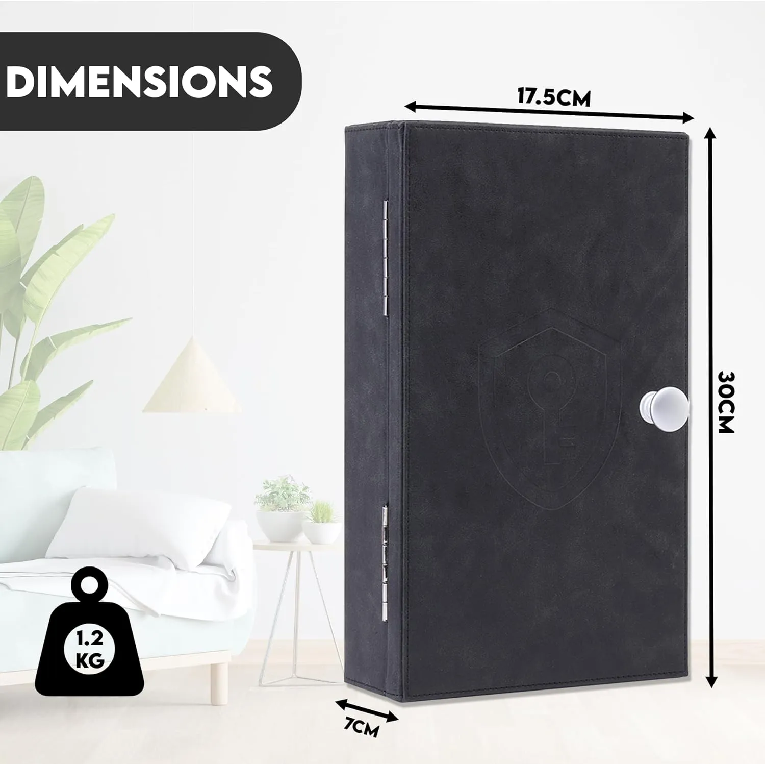 CKEYURE Premium XL PU Leather Faraday Box for Car Keys Wall Mount | Anti Theft Faraday Key Fob Protector | Faraday Cage | Car Key Holder | RFID Key Box | Key fob Signal Blocker