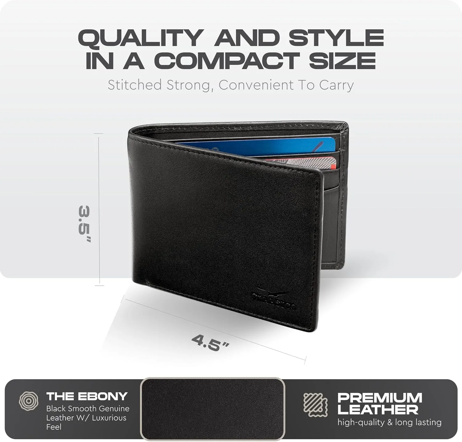 Claasico Men’s Bifold Wallet for Men – Genuine Leather RFID Wallet, Slim Billfold Cardholder w/ID Window – Gift Box Included