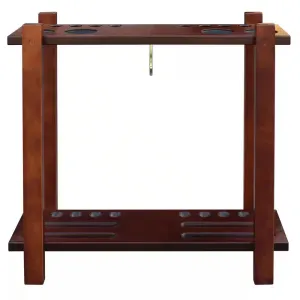 Classic Floor Billiard Pool Cue Rack in Antique Walnut