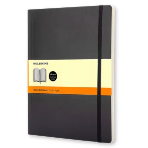 Classic Soft Cover Extra Large Ruled Black Notebook