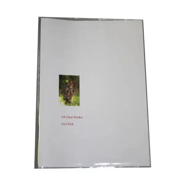Clear menu pockets all sizes