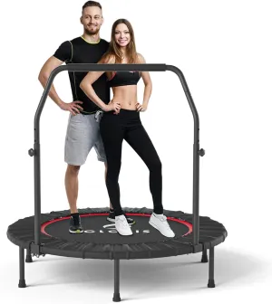 CLORIS Mini Trampoline for Adults Kids, Cardio Exercise Trampoline, Thick Steel Spring Fitness Workout Rebounder Trampoline Indoor Outdoor 5 Height Adjust Load 500lbs