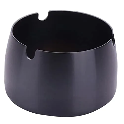 CLUB BOLLYWOOD Windproof Ashtray Stainless Steel Cigar Ash Tray for Home Office Black S|Home & Garden | Kitchen, Dining & Bar | Kitchen Tools & Gadgets |1 Piece Ashtray