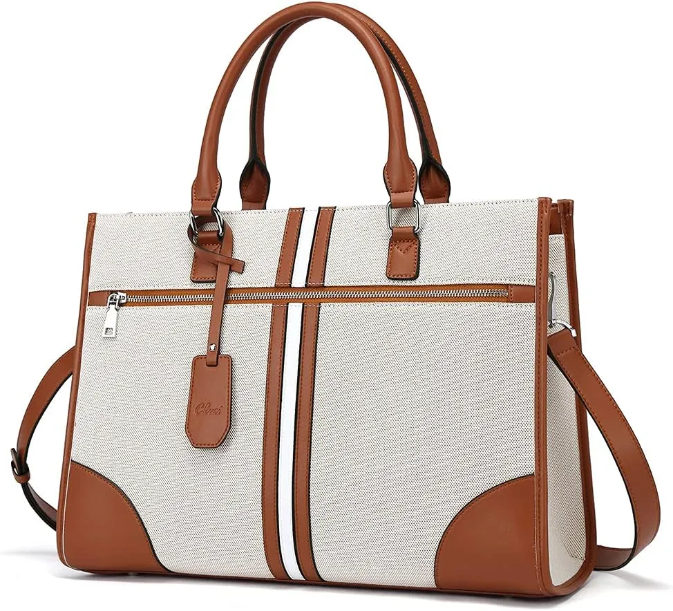 CLUCI Leather Briefcase for Women 15.6 Inch Laptop Business Computer Ladies Work Handbag