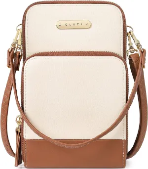 CLUCI Small Crossbody Bags for Women PU Leather Cell Phone Purse Wallet with Adjustable Guitar Strap