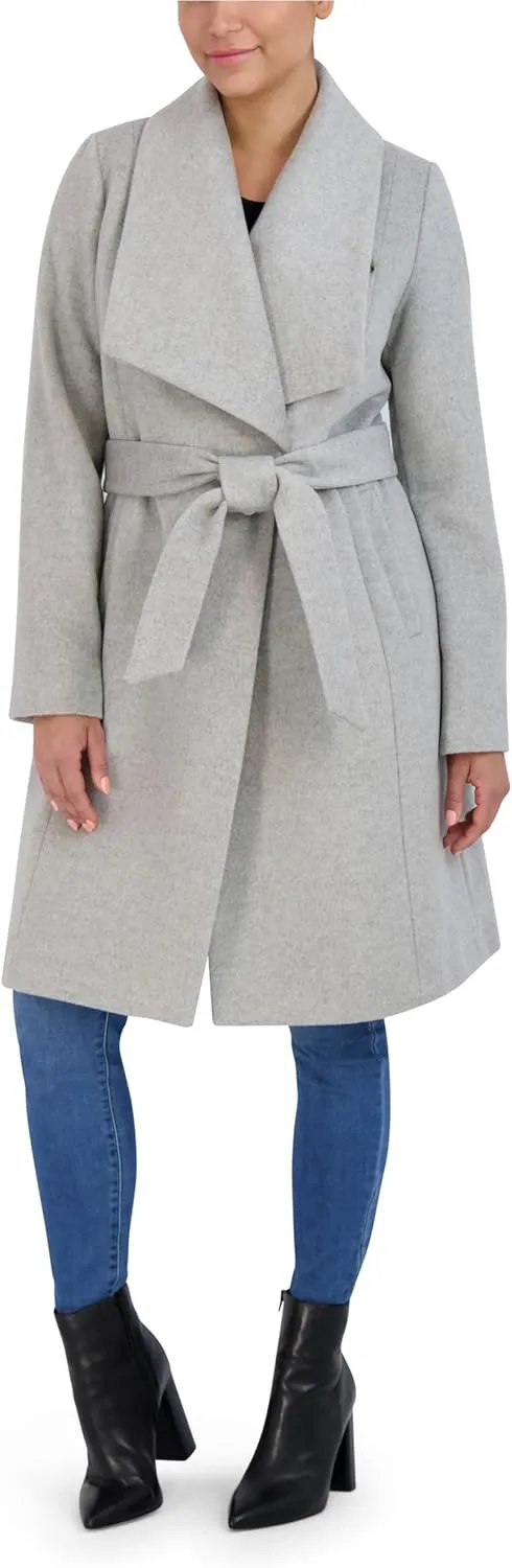 Cole Haan womens Belted Wool Classically Elegant Coat for Year-round Style (Standard and Plus Size