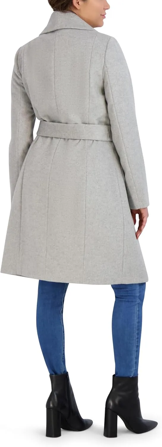 Cole Haan womens Belted Wool Classically Elegant Coat for Year-round Style (Standard and Plus Size