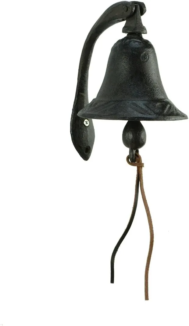 Colonial Tin Works Cast Iron Logan Dinner Bell with Bracket Dinner Bell - Feel The Vibe of Traditional Family Meals and Gatherings. Made of Heavy Cast Iron - Measures 4" W X 5½"D X 6" T (1)
