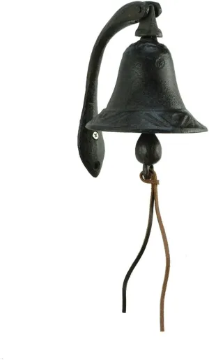 Colonial Tin Works Cast Iron Logan Dinner Bell with Bracket Dinner Bell - Feel The Vibe of Traditional Family Meals and Gatherings. Made of Heavy Cast Iron - Measures 4" W X 5½"D X 6" T (1)