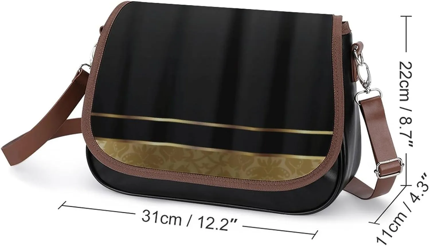 Colorful Moroccan Tile Leather Shoulder Bag with Detachable Shoulder Strap Versatile for Daily Use