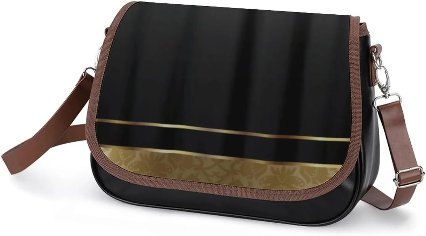 Colorful Moroccan Tile Leather Shoulder Bag with Detachable Shoulder Strap Versatile for Daily Use