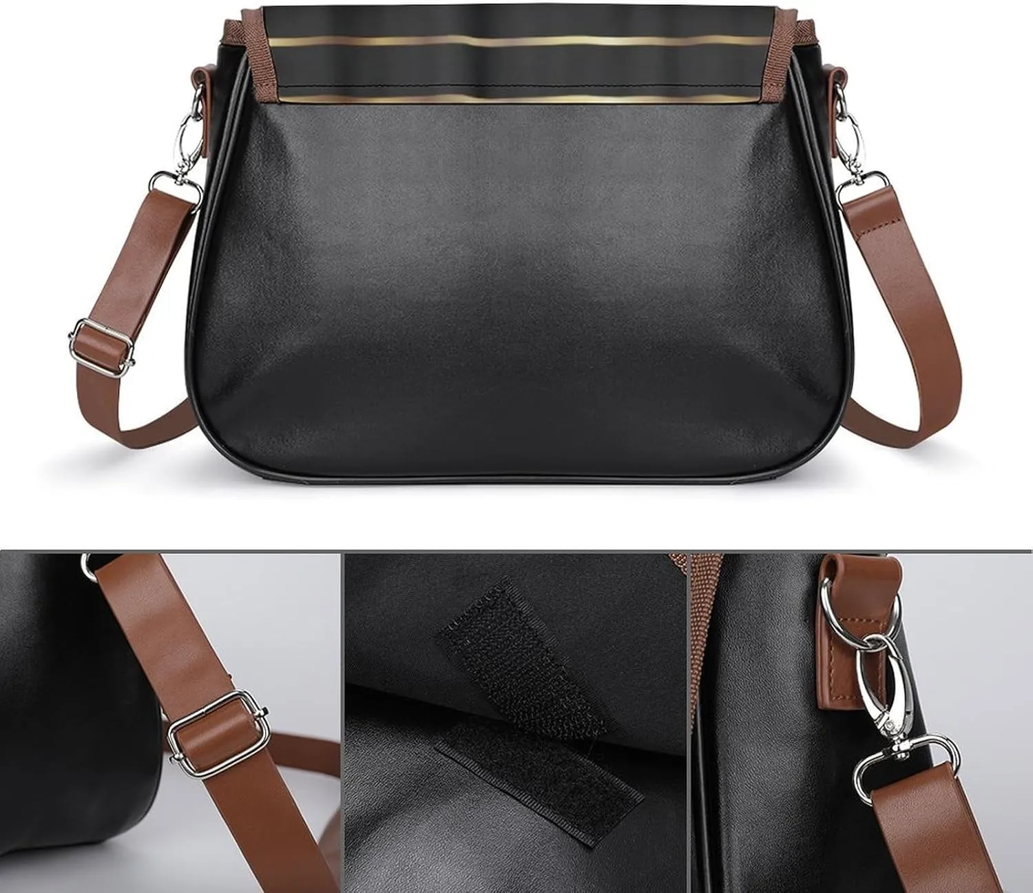Colorful Moroccan Tile Leather Shoulder Bag with Detachable Shoulder Strap Versatile for Daily Use