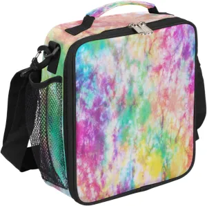 Colorful Nebula Pattern Lunch Bag With Shoulder Strap and Mesh PocketsCloud Reusable Insulated Lunch box Cooler Bag for Women Men Office Outdoor Work Picnic