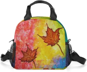 Colorful Painting Portable Lunch Box Crossbody Bag Tote Insulated with Adjustable Strap Work Beach Picnic