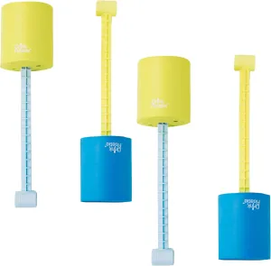 Comfy Floats 4 Pack of Drink Floaties - Floating Drink Holder for Pool, Lake, River and Beach - Blue and Yellow