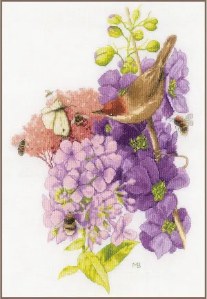 Complete Counted Cross Stitch Kit DIY Embroidery Design Floral Meeting for All Adult Boss Creative Art Decoration Living Room Activity Manual Gift Approx. 35 x 50 cm Cross Stitch