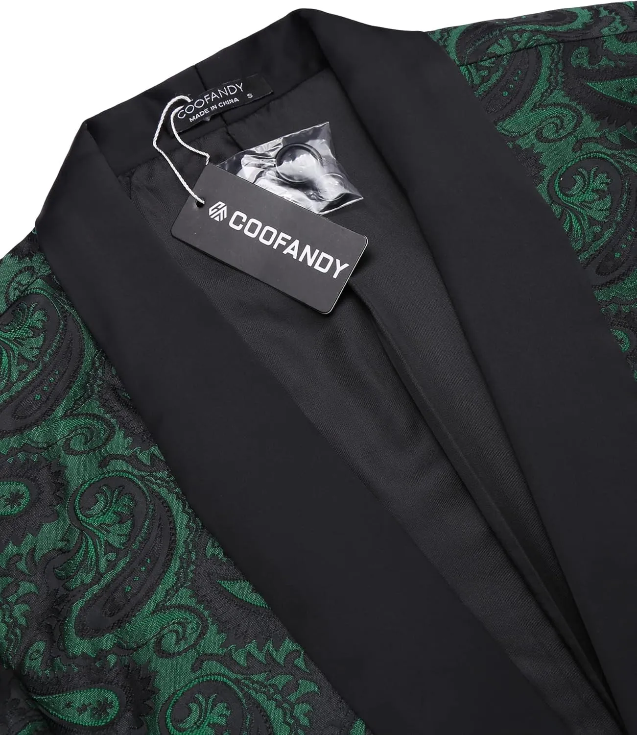 COOFANDY Mens Floral Tuxedo Jacket Paisley Shawl Lapel Suit Blazer Jacket for Dinner,Prom,Wedding