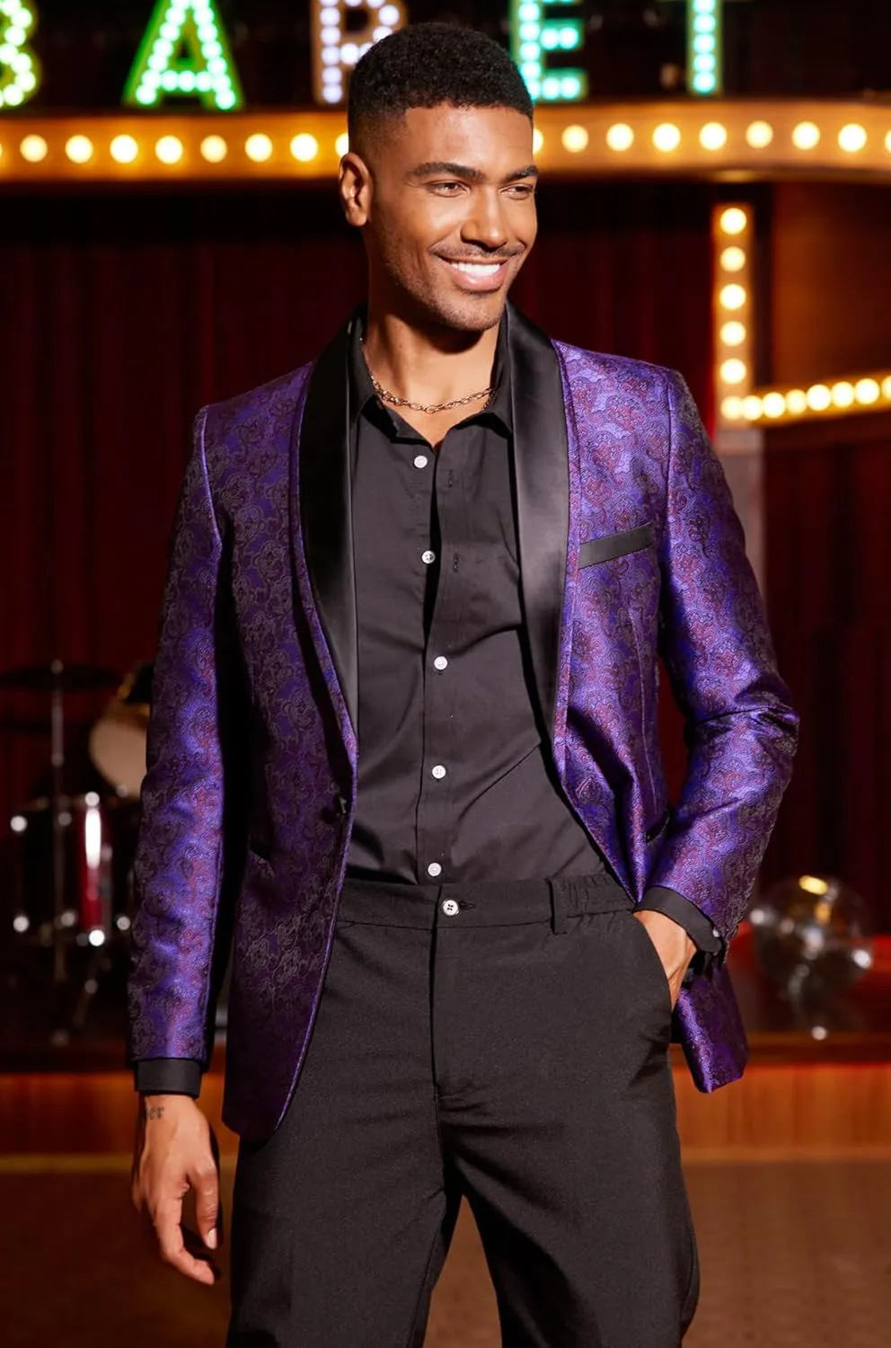 COOFANDY Men's Floral Tuxedo Suit Jacket Slim Fit Dinner Jacket Party Prom Wedding Blazer Jackets