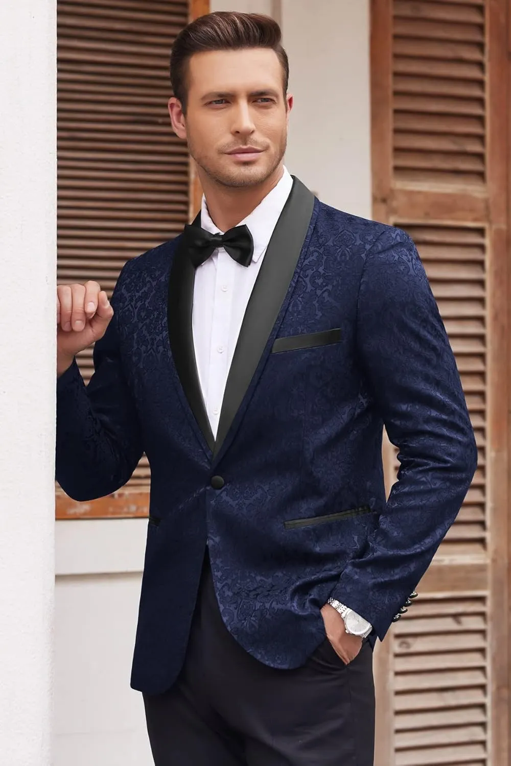 COOFANDY Men's Floral Tuxedo Suit Jacket Slim Fit Dinner Jacket Party Prom Wedding Blazer Jackets