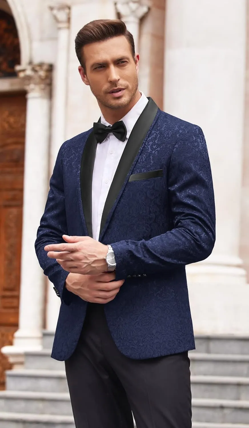 COOFANDY Men's Floral Tuxedo Suit Jacket Slim Fit Dinner Jacket Party Prom Wedding Blazer Jackets