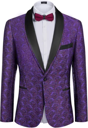 COOFANDY Men's Floral Tuxedo Suit Jacket Slim Fit Dinner Jacket Party Prom Wedding Blazer Jackets
