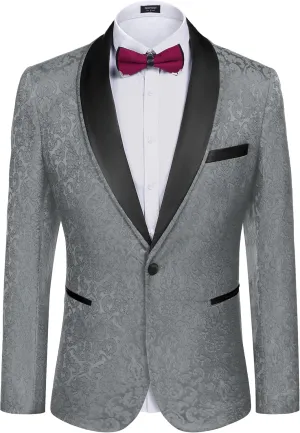COOFANDY Men's Floral Tuxedo Suit Jacket Slim Fit Dinner Jacket Party Prom Wedding Blazer Jackets