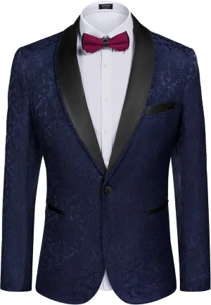 COOFANDY Men's Floral Tuxedo Suit Jacket Slim Fit Dinner Jacket Party Prom Wedding Blazer Jackets