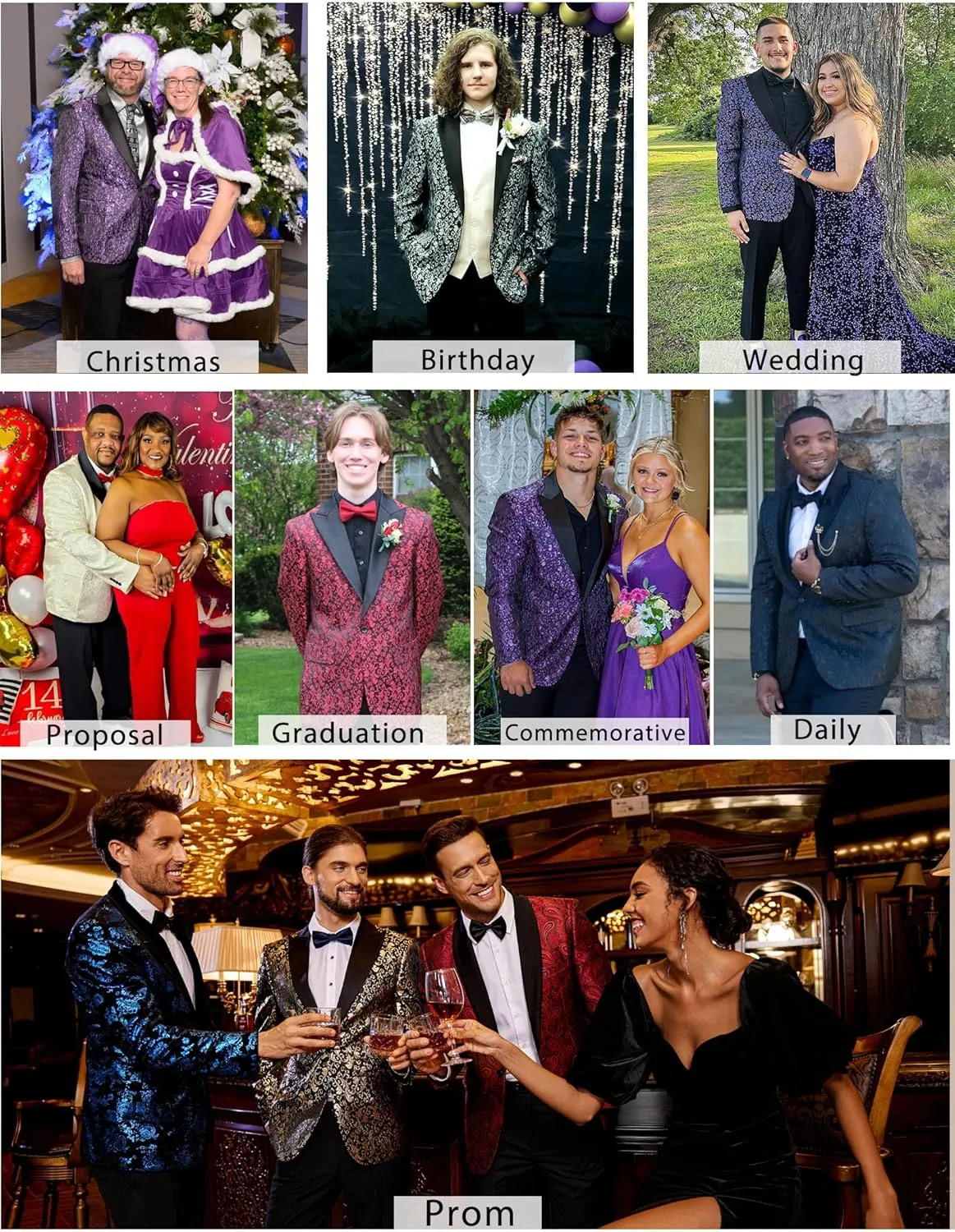 COOFANDY Men's Paisley Tuxedo Jacket One Button Dress Suit Jacket Floral Blazer for Dinner Party Prom Wedding