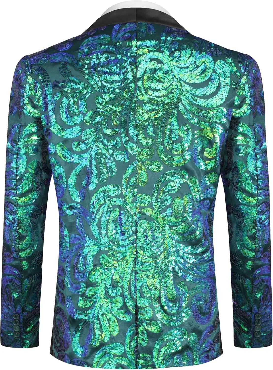 COOFANDY Men's Sequin Blazer Sparkly Glitter Jacket Shiny Floral Suit Jacket Stylish Party Wedding Banquet Prom Tuxedo