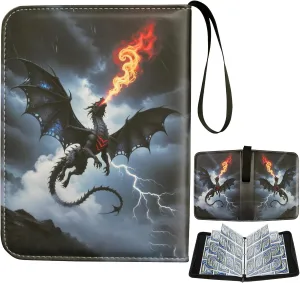 Cool Dragon Trading Card Binder - 9-Pocket Zipper Binder with 900 Pockets, Ideal for Card Collectors and Enthusiasts - Collectible Trading Card Album with Sleeves