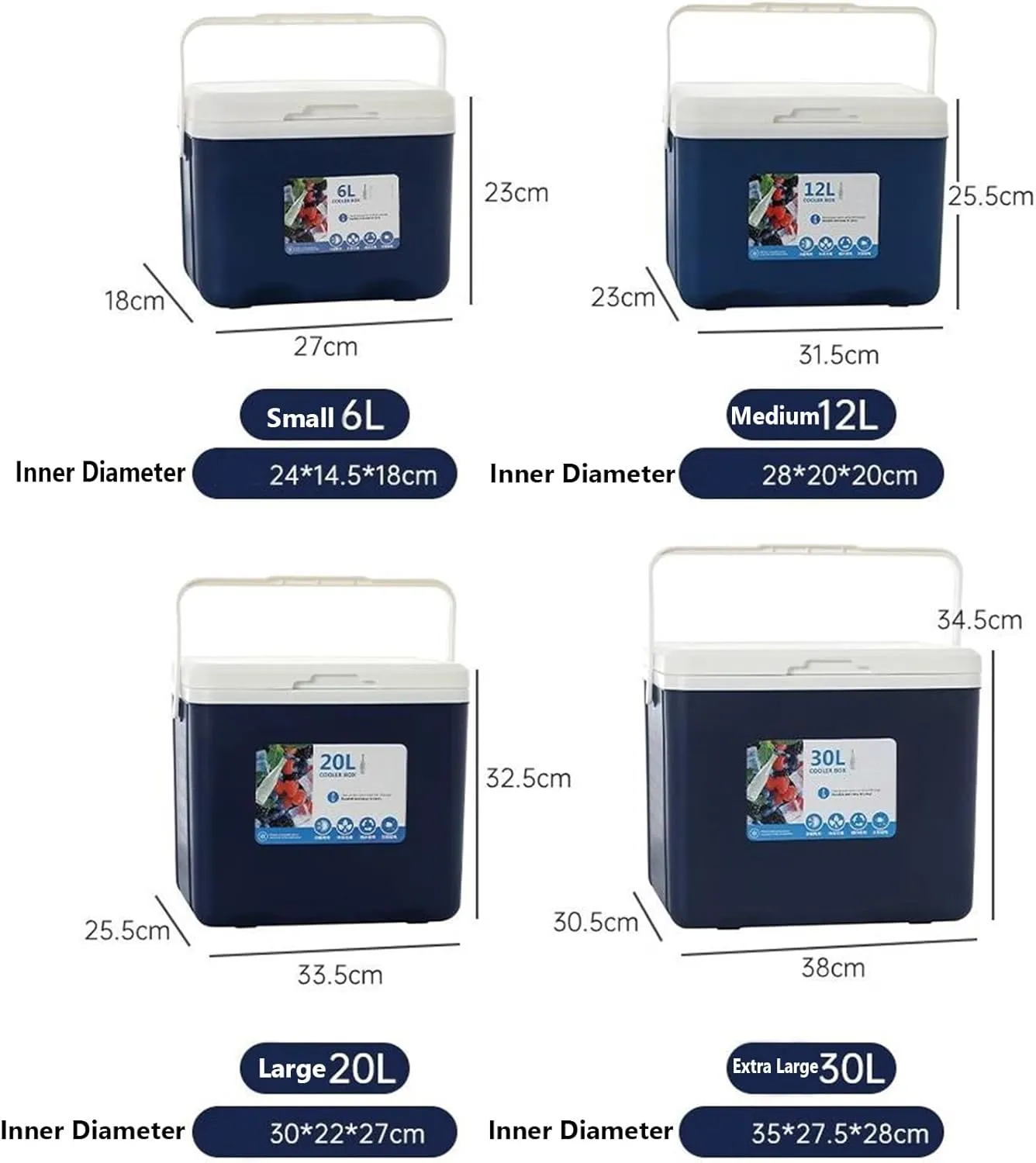 Cooler for Oldsmobile Custom Cruiser/Cutlass/Delta 88/F-85/Starfire/Super 88 Insulated Hard Ice Box Large High-Performance Storage Box Portable Cool Picnic Box Festival,A-38 * 30.5 * 34.5cm