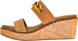 Corkys Footwear Womens Nightcap Wedges With A 2.5 Inch Heel, Corkys Signature Soft Memory Foam EVA Insoles For All Day Wear, A Slip-on Design, And Two Straps With A Chunky Chain, Perfect For A Night On The Town