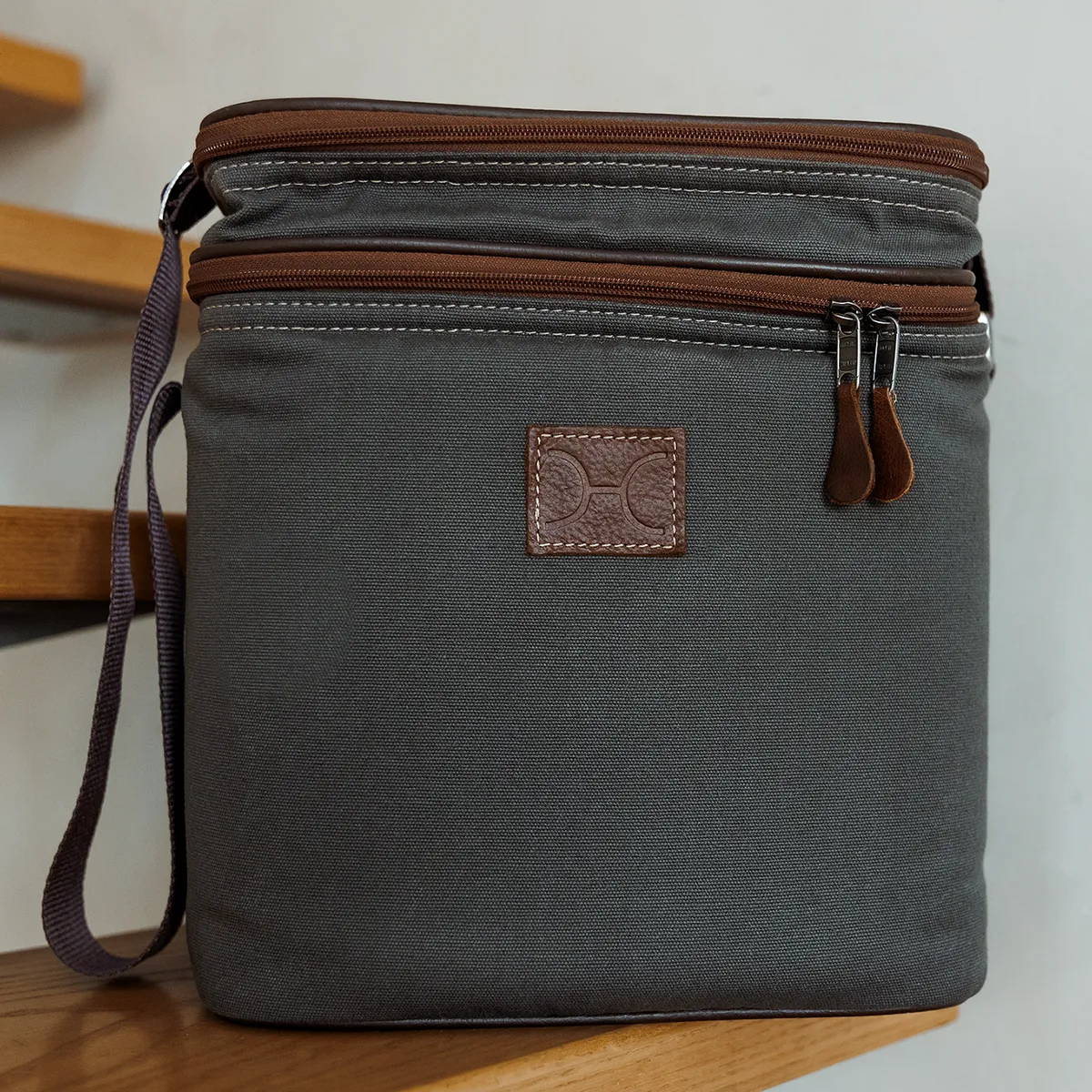 Corporate Big Lunch Box Canvas & Leather Hard Plastic Inner