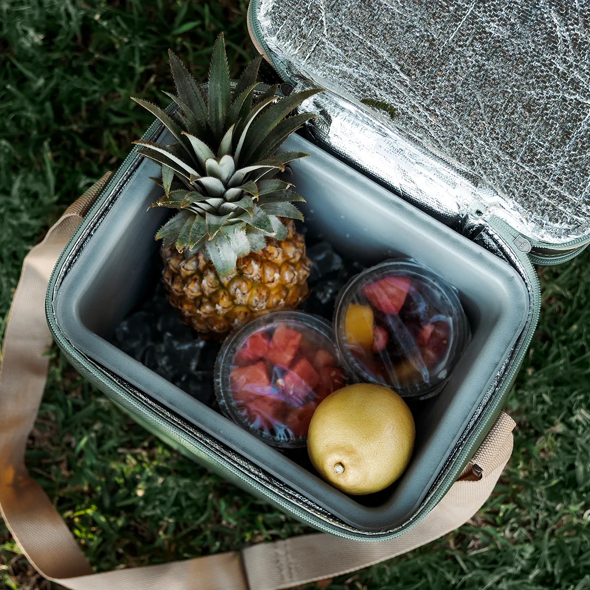 Corporate Big Lunch Box Canvas & Leather Hard Plastic Inner