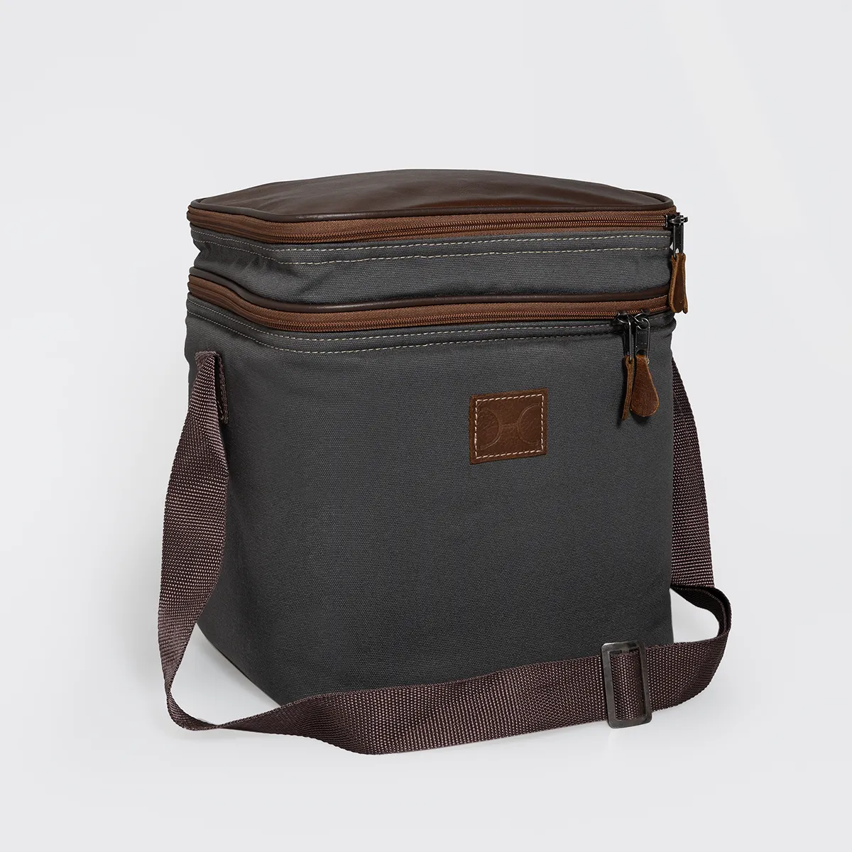 Corporate Big Lunch Box Canvas & Leather Hard Plastic Inner