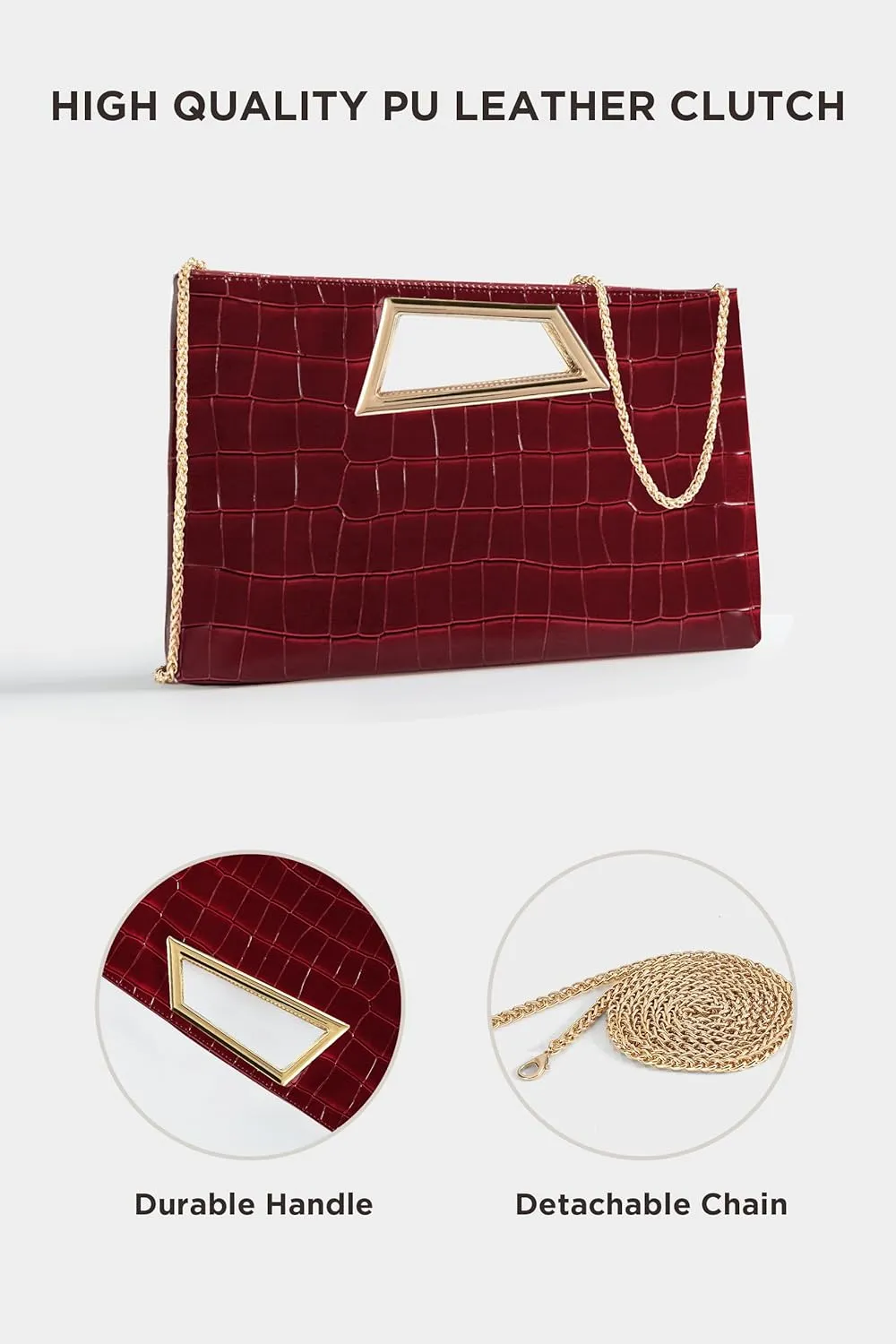 Coucoland Clutch Purse for Women - Evening Bags PU Leather Glitter Fashion Purse Handbag for Wedding Party Daily