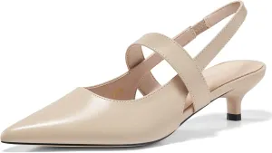 Coutgo Womens Slingback Kitten Heels Closed Pointed Toe Dressy Party Office Pumps Shoes