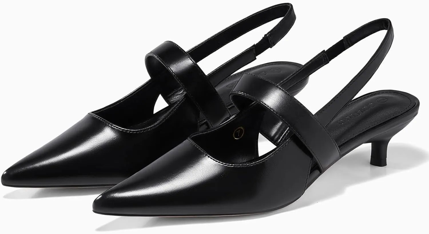 Coutgo Womens Slingback Kitten Heels Closed Pointed Toe Dressy Party Office Pumps Shoes