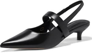 Coutgo Womens Slingback Kitten Heels Closed Pointed Toe Dressy Party Office Pumps Shoes