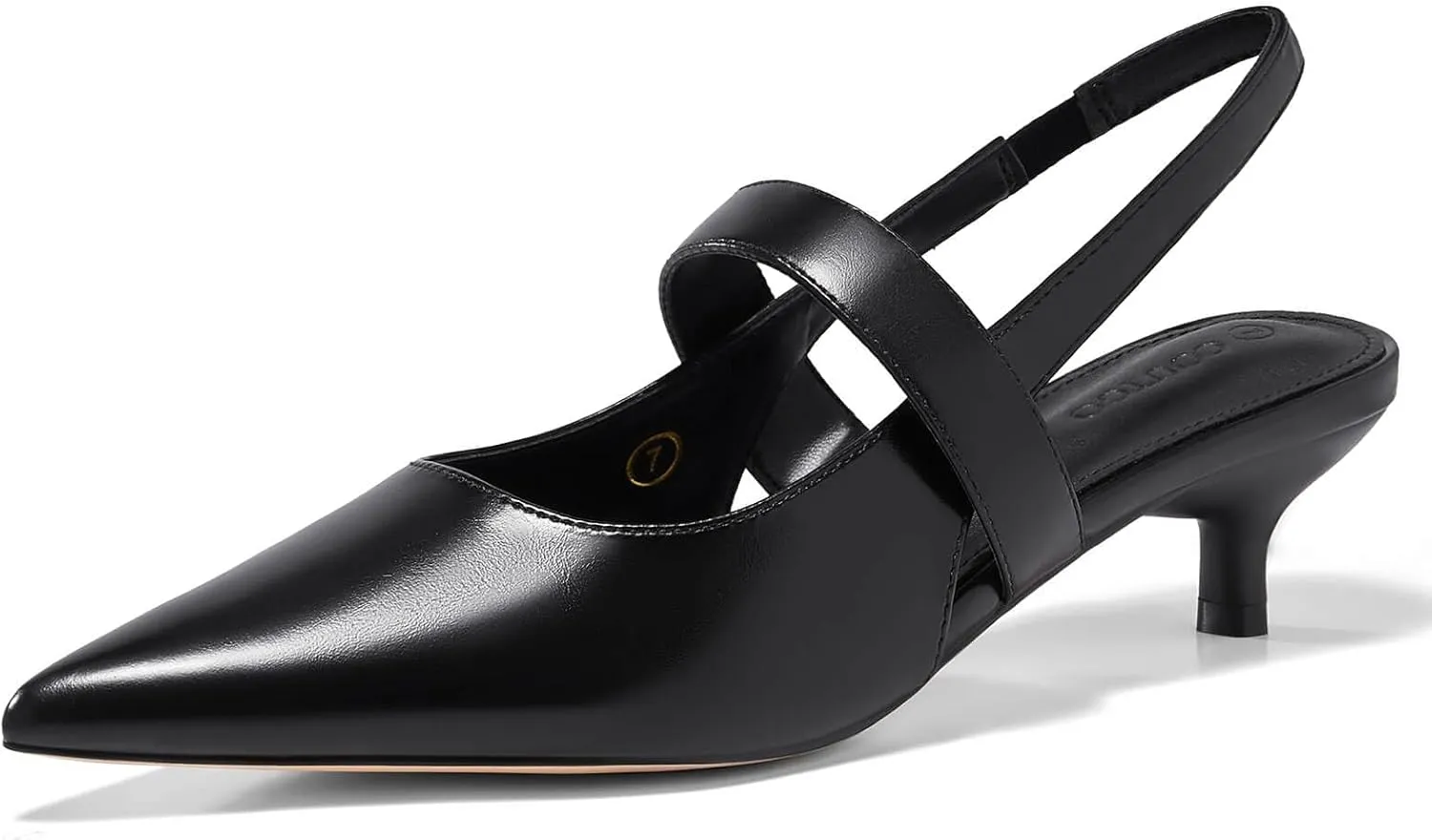 Coutgo Womens Slingback Kitten Heels Closed Pointed Toe Dressy Party Office Pumps Shoes