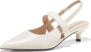 Coutgo Womens Slingback Kitten Heels Closed Pointed Toe Dressy Party Office Pumps Shoes