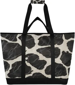 Cow Print Reusable Insulated Lunchbox Cooler Bag, Leakproof Kitchen Grocery Bag Collapsible Portable Cooler Tote Bag for Picnic, Camping, Office, Travel