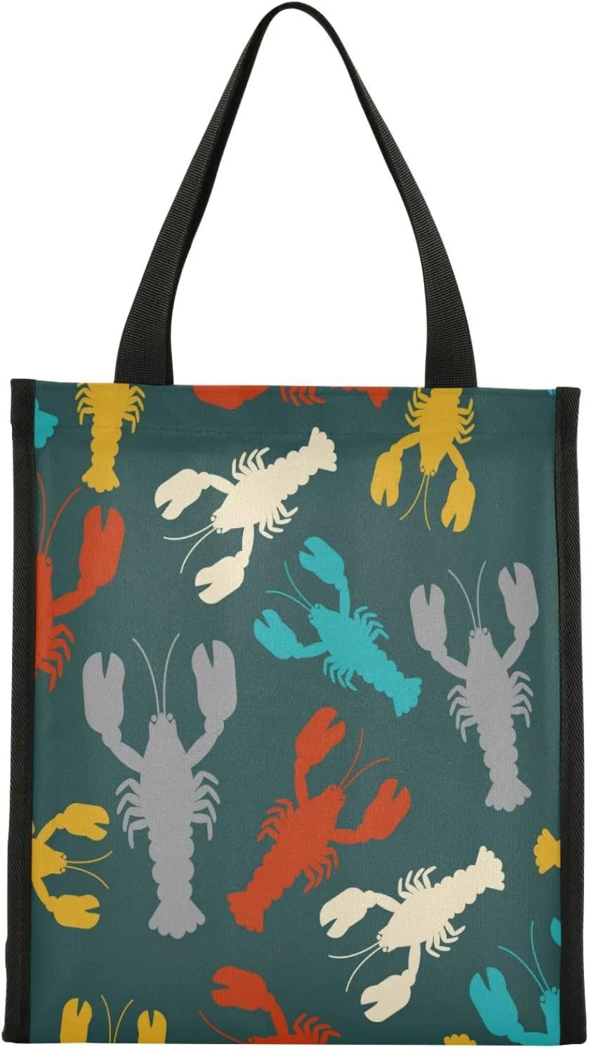 Crayfish Sea Animal Lunch Bag Insulated Lunch Tote Bag Cooler Bags Reusable Lunch Box M