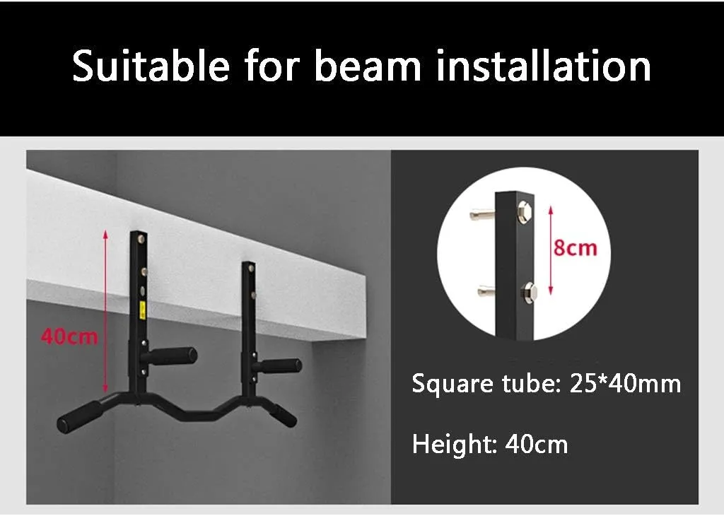 Cross Beam Wall-Mounted, Multi-Purpose Aerobic Strength Training Fitness Equipment, Easy to Install, Stable and Durable, 2 Styles (Style1 Steel)