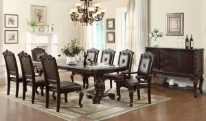 Crown Mark Kiera 2 Rich Brown Wood/Faux Leather Arm Chairs